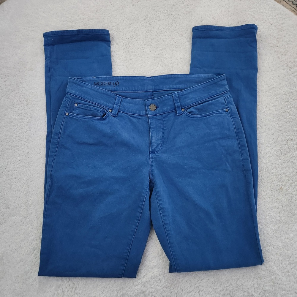 Ann Taylor Modern Fit Skinny Pants Womens 8 Cobalt Blue‎